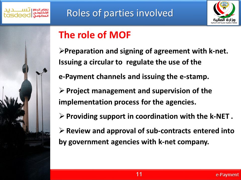 Roles of parties involved