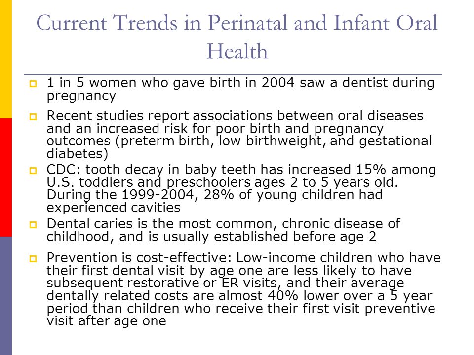 Current Trends in Perinatal and Infant Oral Health