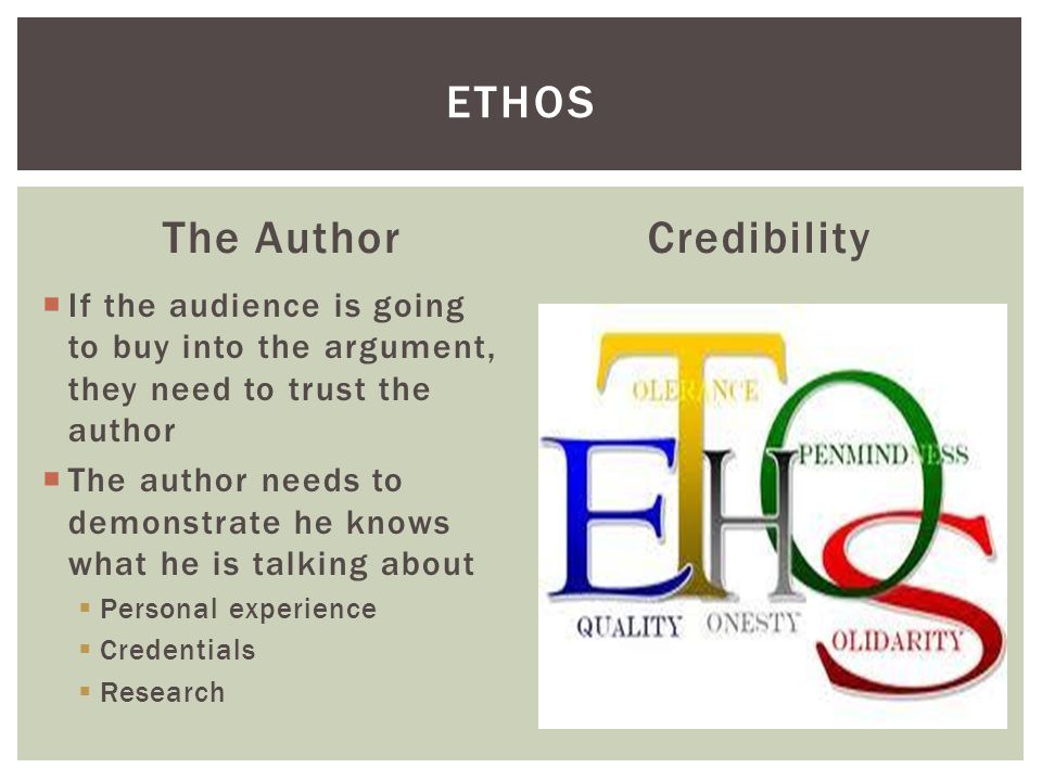 Ethos The Author Credibility