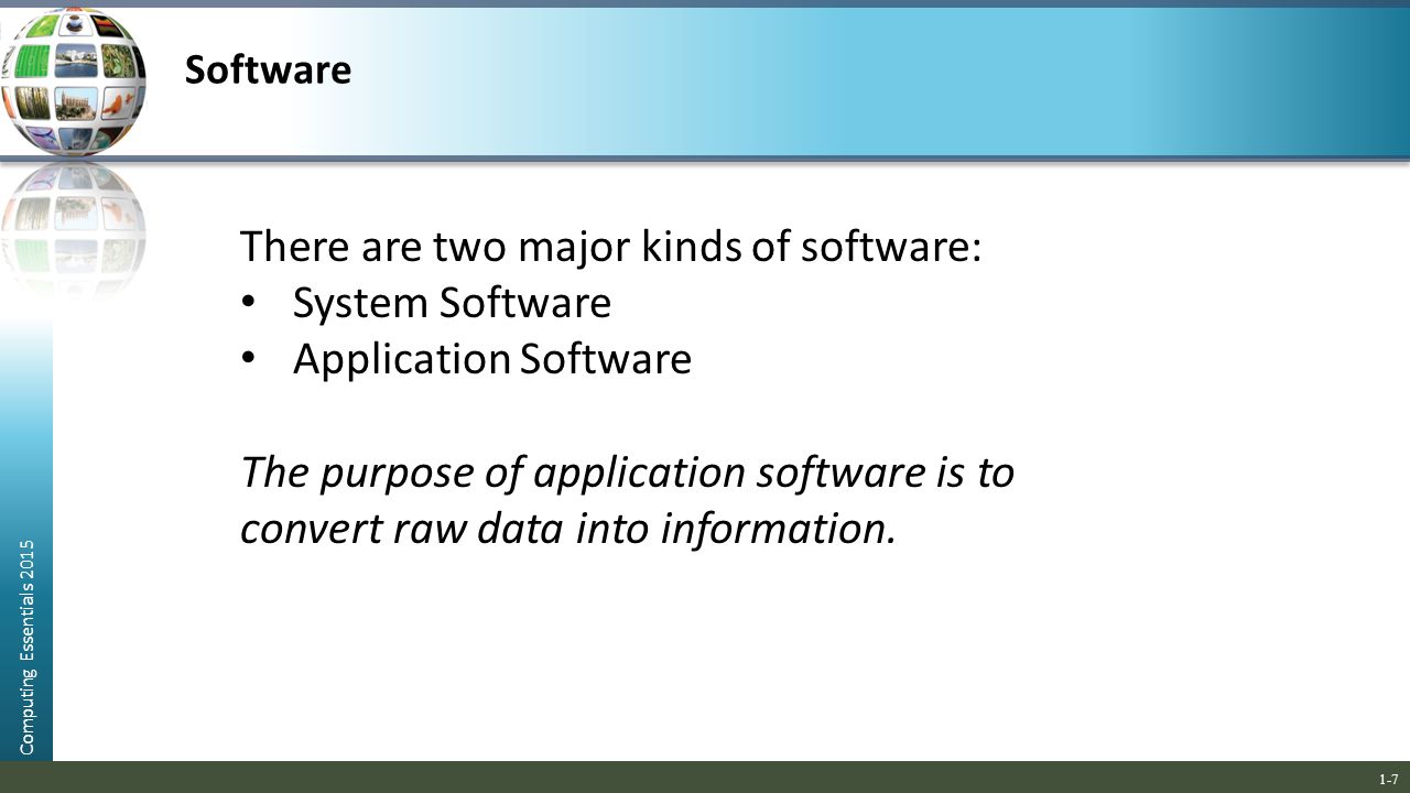 There are two major kinds of software: System Software