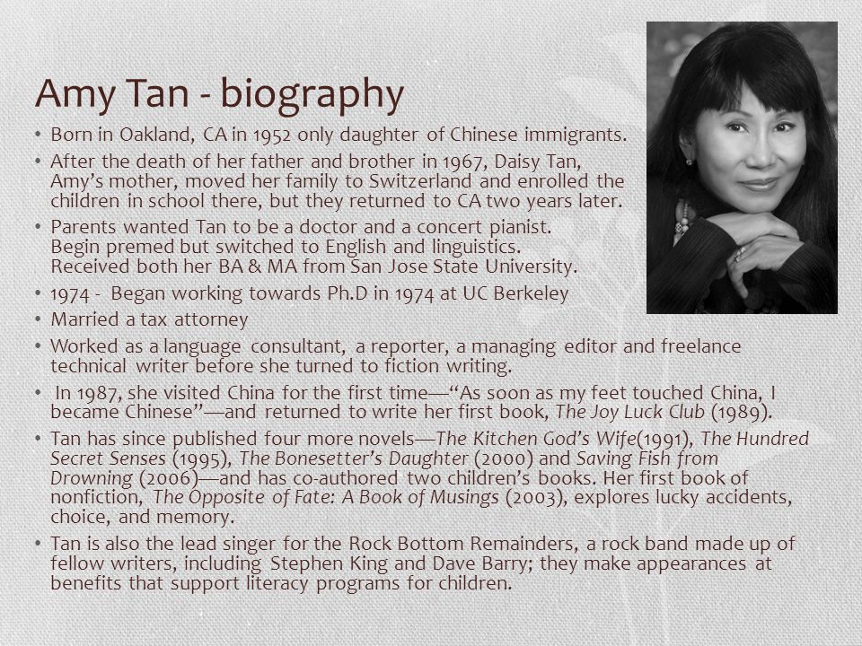 a pair of tickets amy tan story