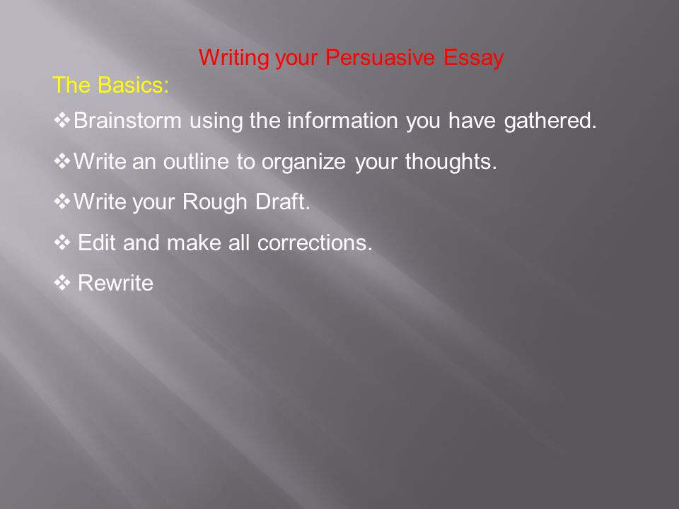 Writing your Persuasive Essay