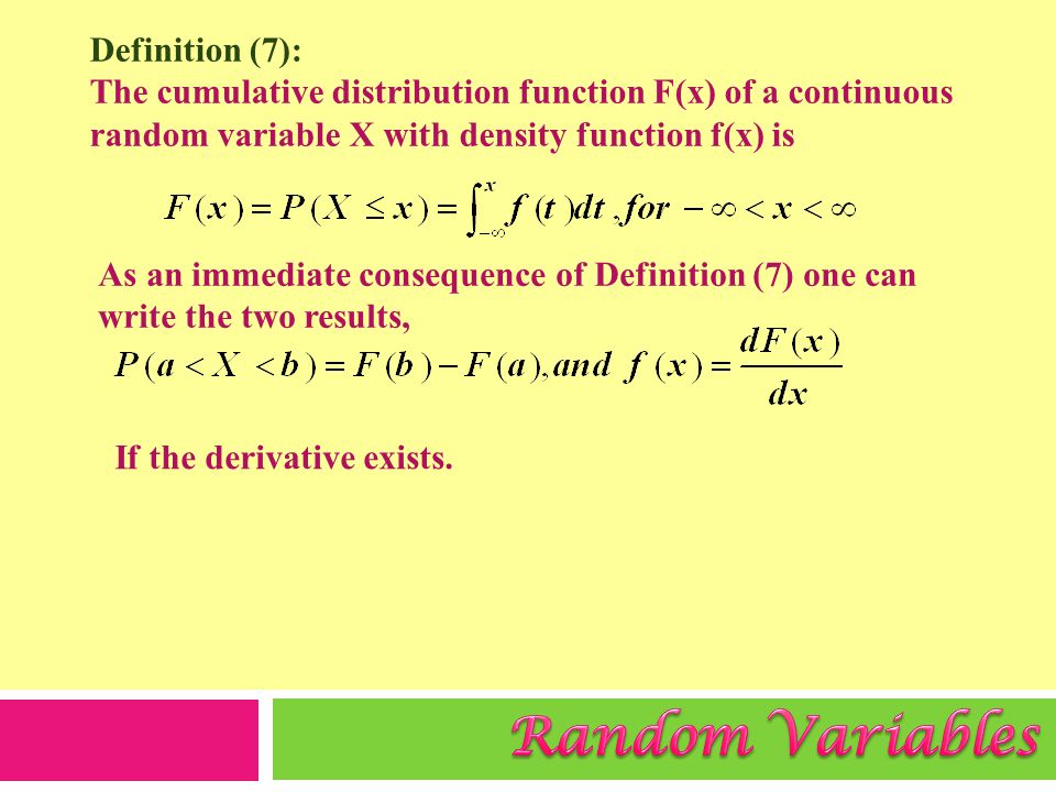 Eighth Lecture Random Variables Ppt Video Online Download