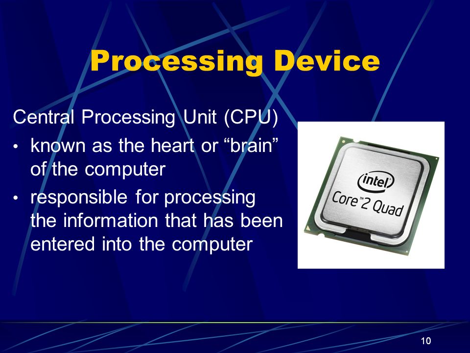 Processing Device Central Processing Unit (CPU)