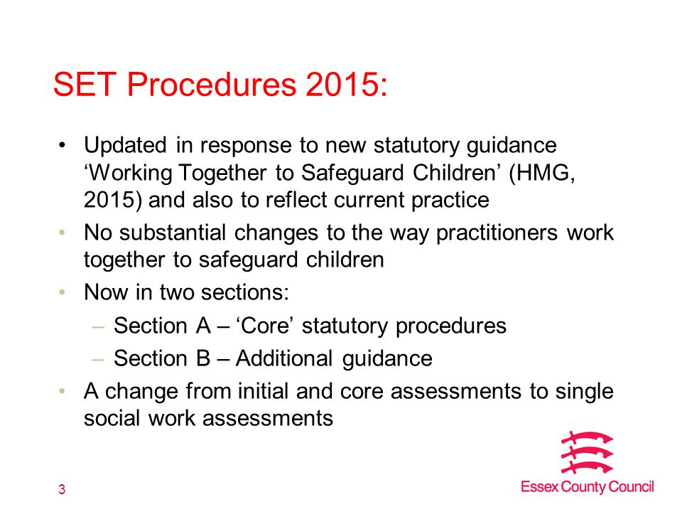 SET Procedures 2015: