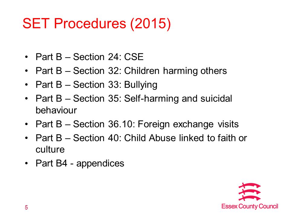 SET Procedures (2015) Part B – Section 24: CSE