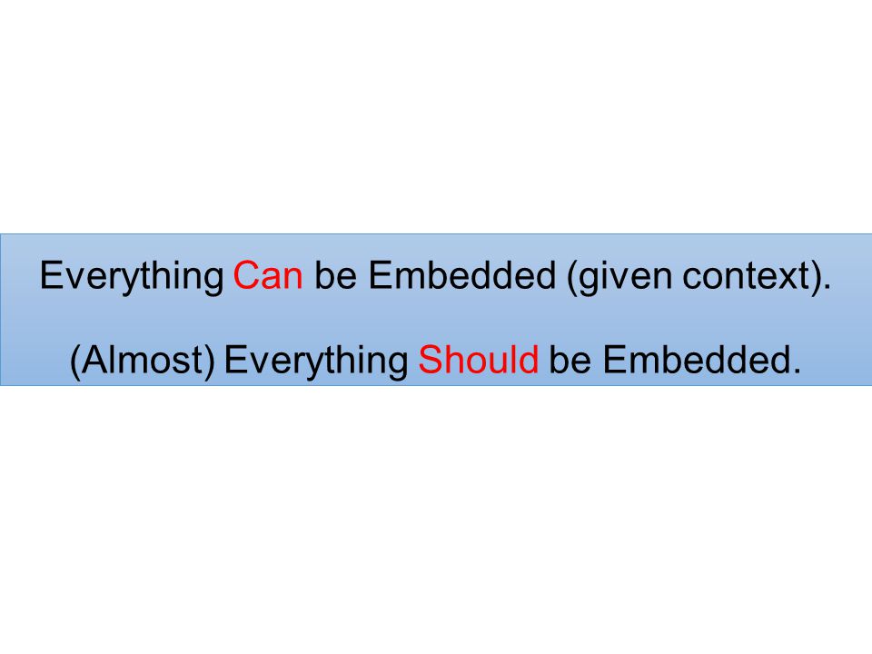 Everything Can be Embedded (given context)