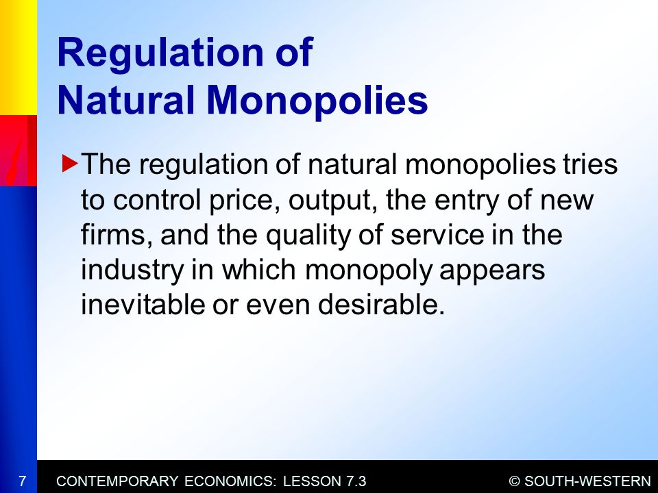 Regulation of Natural Monopolies