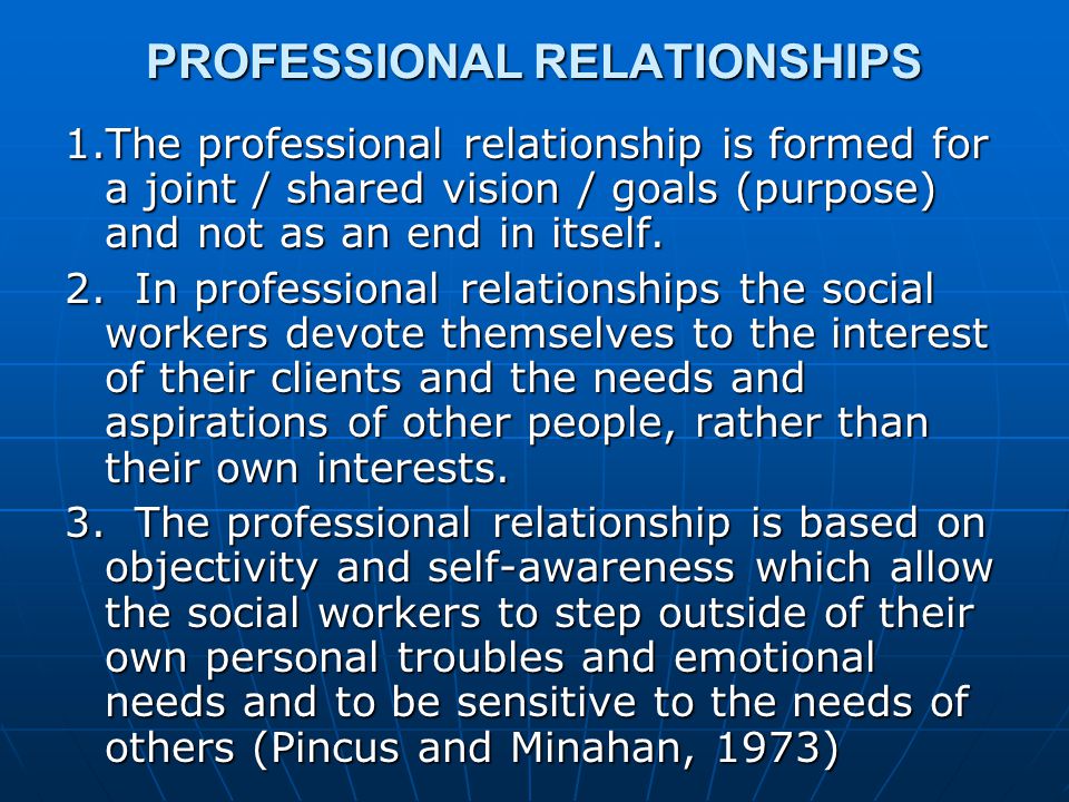 PROFESSIONAL RELATIONSHIPS