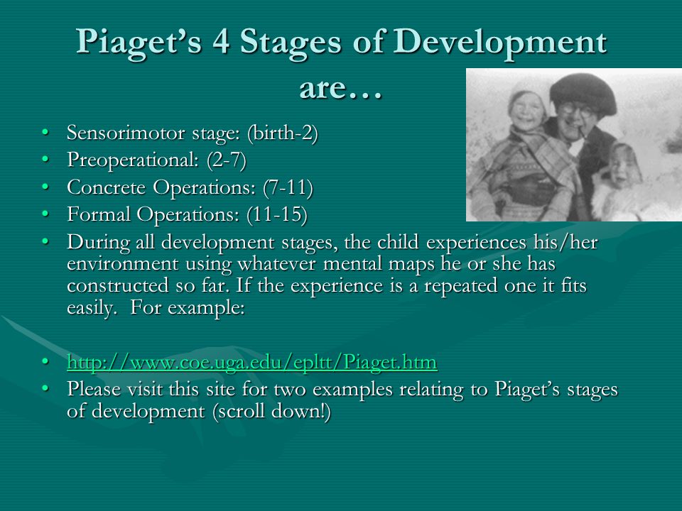 Piaget’s 4 Stages of Development are…