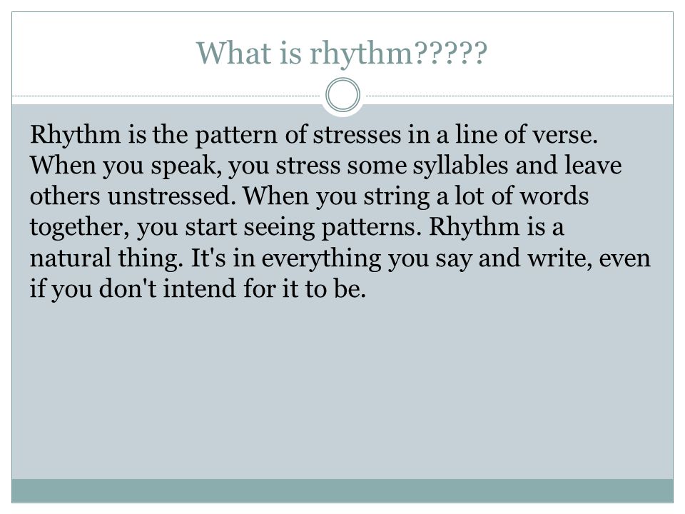 What is rhythm
