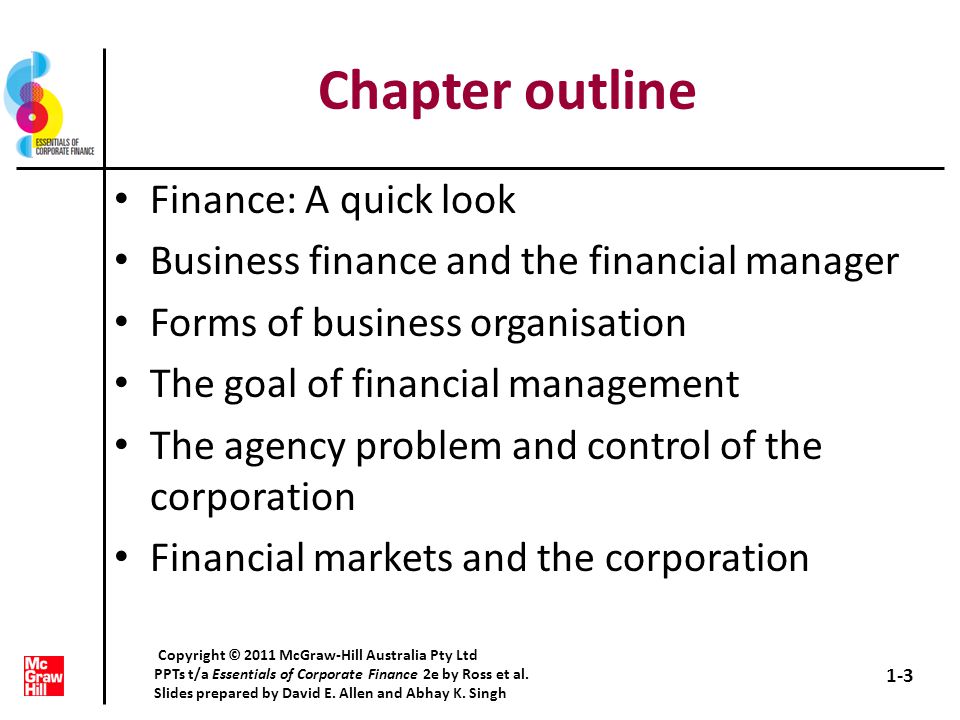 Chapter outline Finance: A quick look