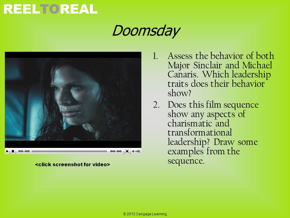 Doomsday Assess the behavior of both Major Sinclair and Michael Canaris. Which leadership traits does their behavior show