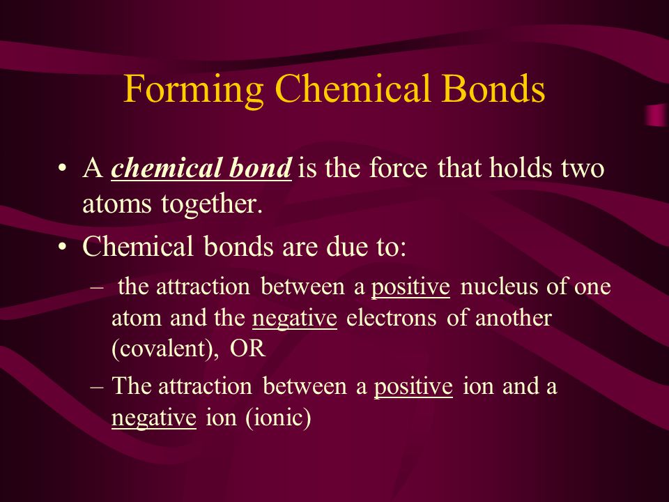 Forming Chemical Bonds