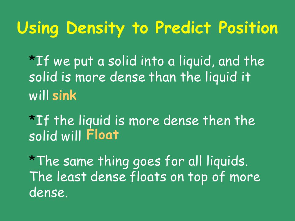Using Density to Predict Position