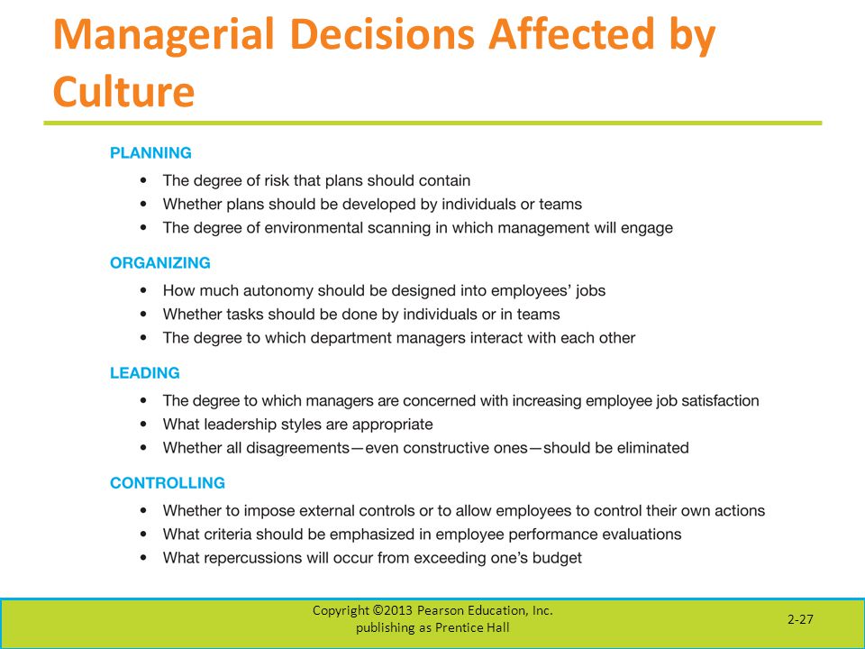 managerial decision affected by culture