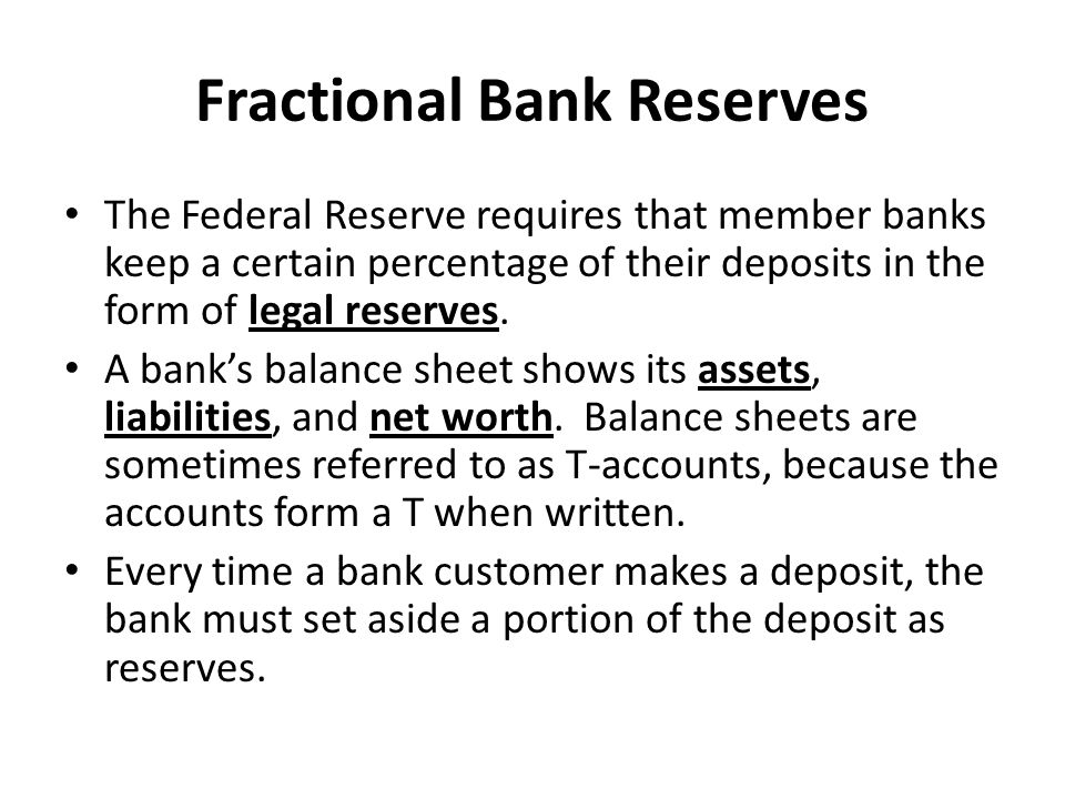 Fractional Bank Reserves