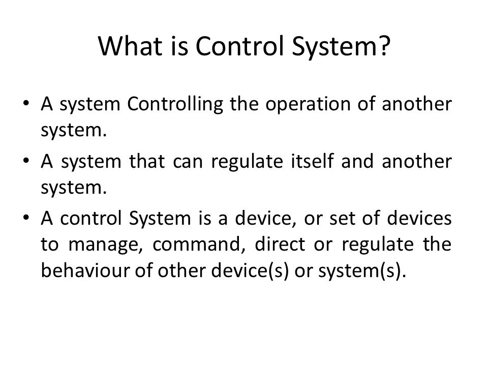 Advanced Control Systems (ACS) - ppt video online download