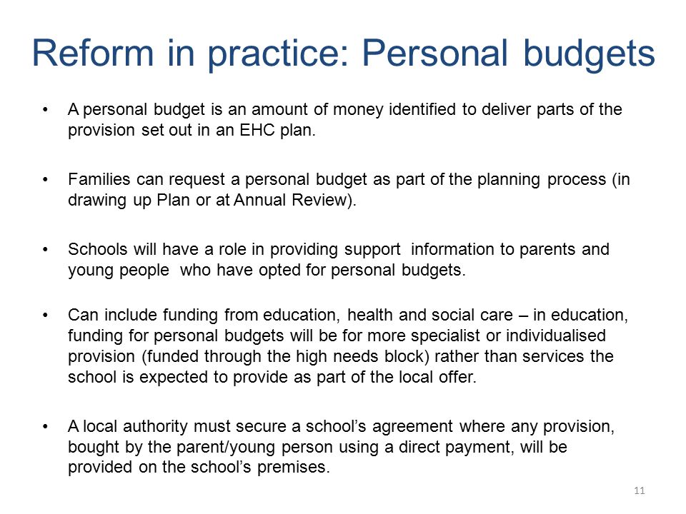 Reform in practice: Personal budgets