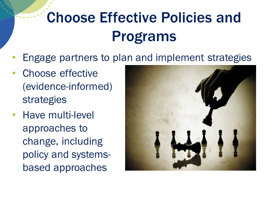 Choose Effective Policies and Programs