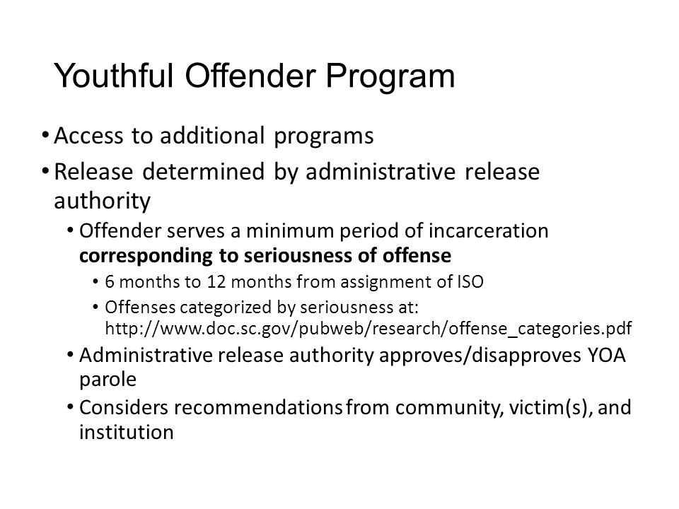 Youthful Offender Program