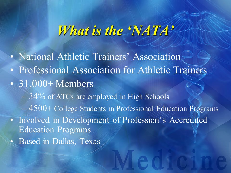 What is the ‘NATA’ National Athletic Trainers’ Association