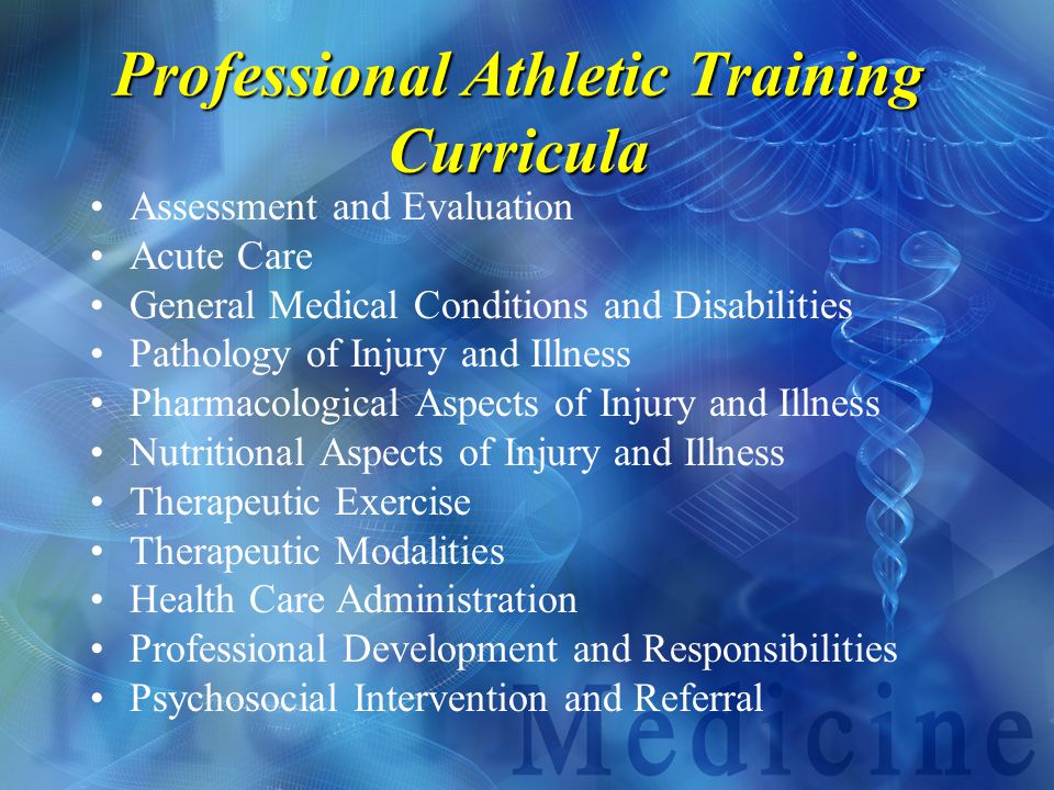 Professional Athletic Training Curricula