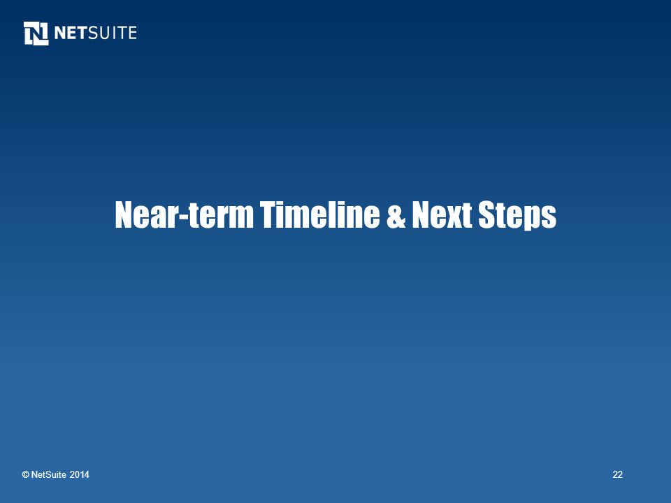 Near-term Timeline & Next Steps