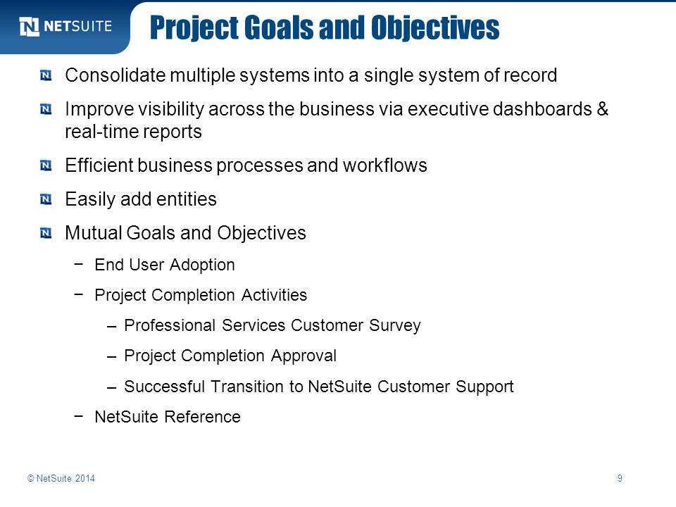 Project Goals and Objectives