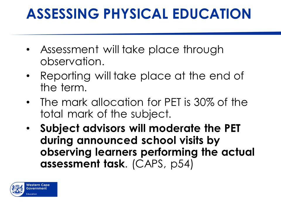 ASSESSING PHYSICAL EDUCATION