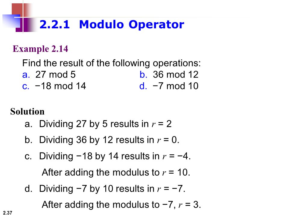 Solved 4. [12 marks] The Modular Operation x mod m = r