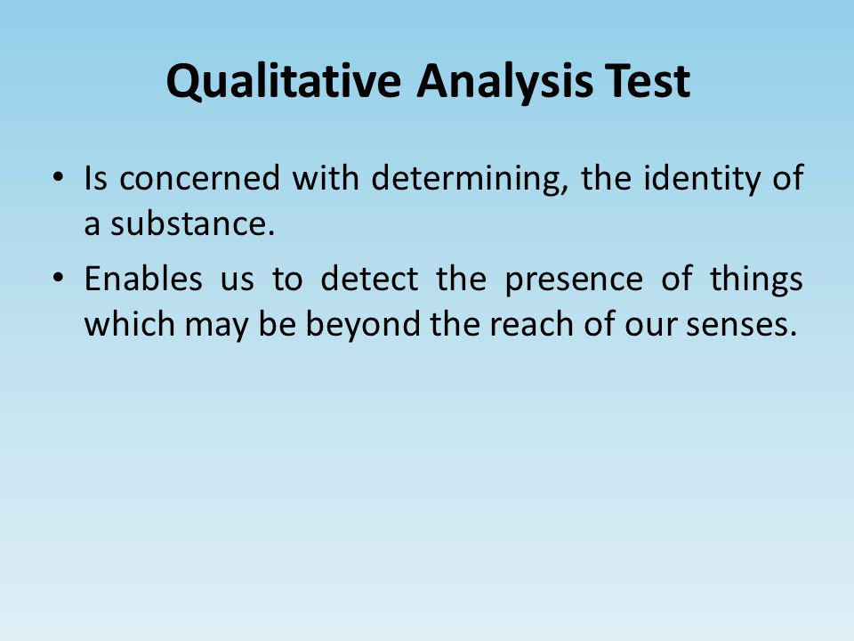 Qualitative Analysis Test