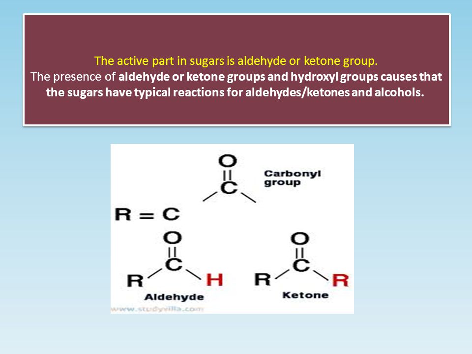 The active part in sugars is aldehyde or ketone group