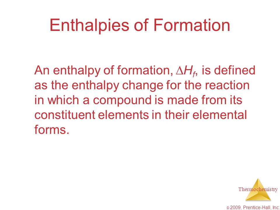 Enthalpies of Formation