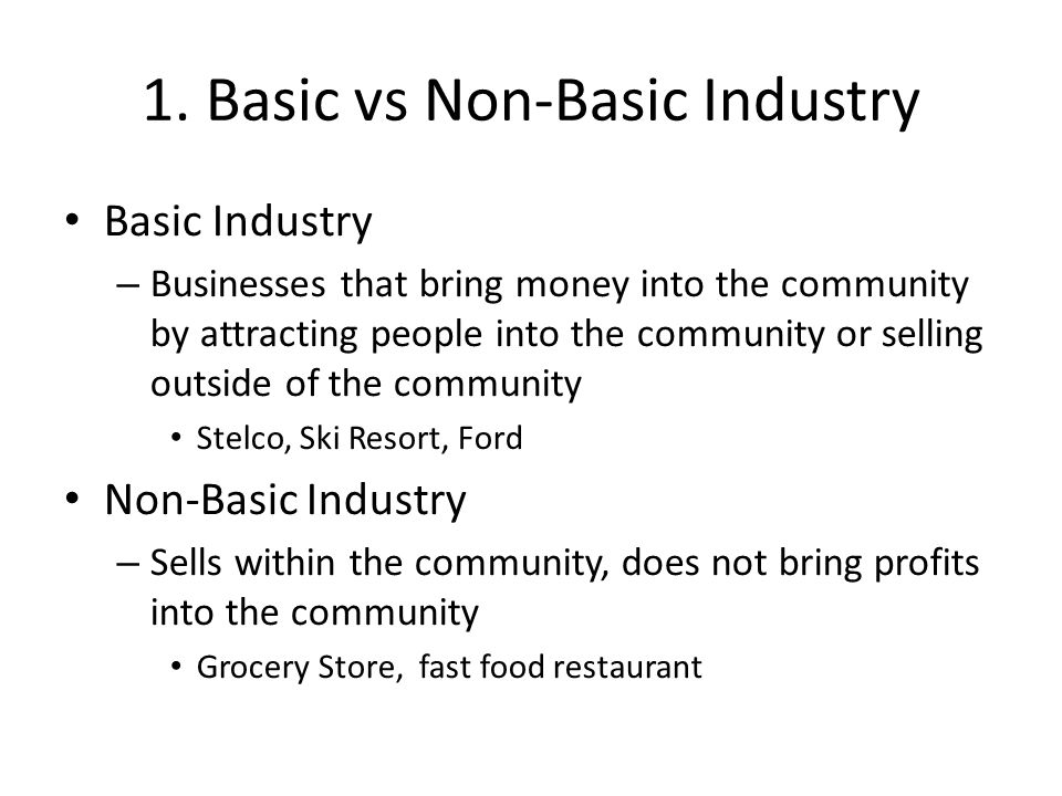1. Basic vs Non-Basic Industry