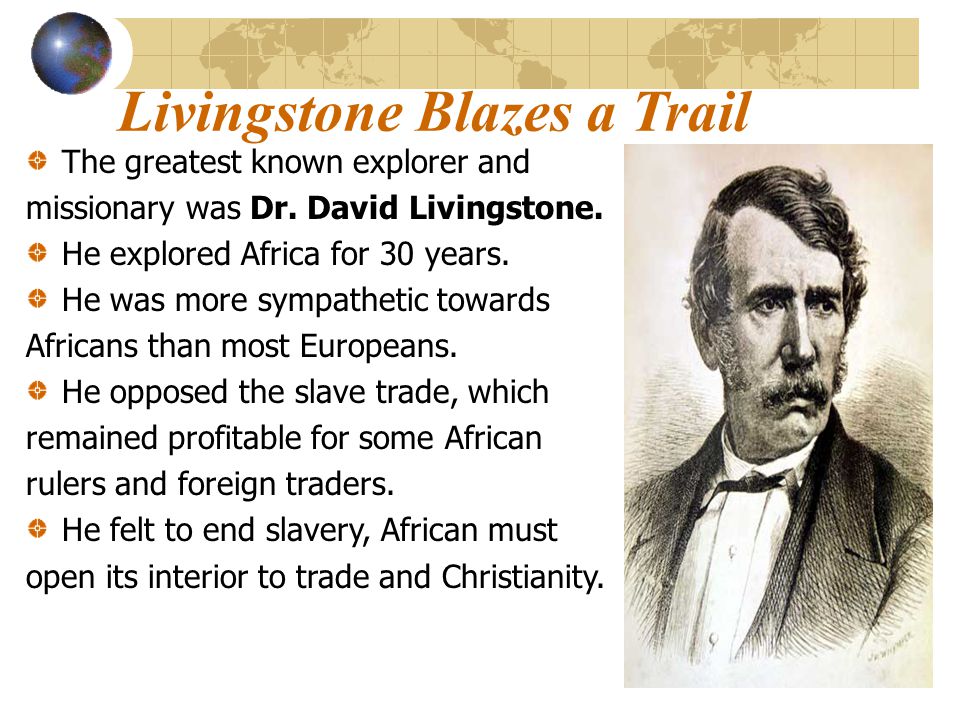 Livingstone Blazes a Trail