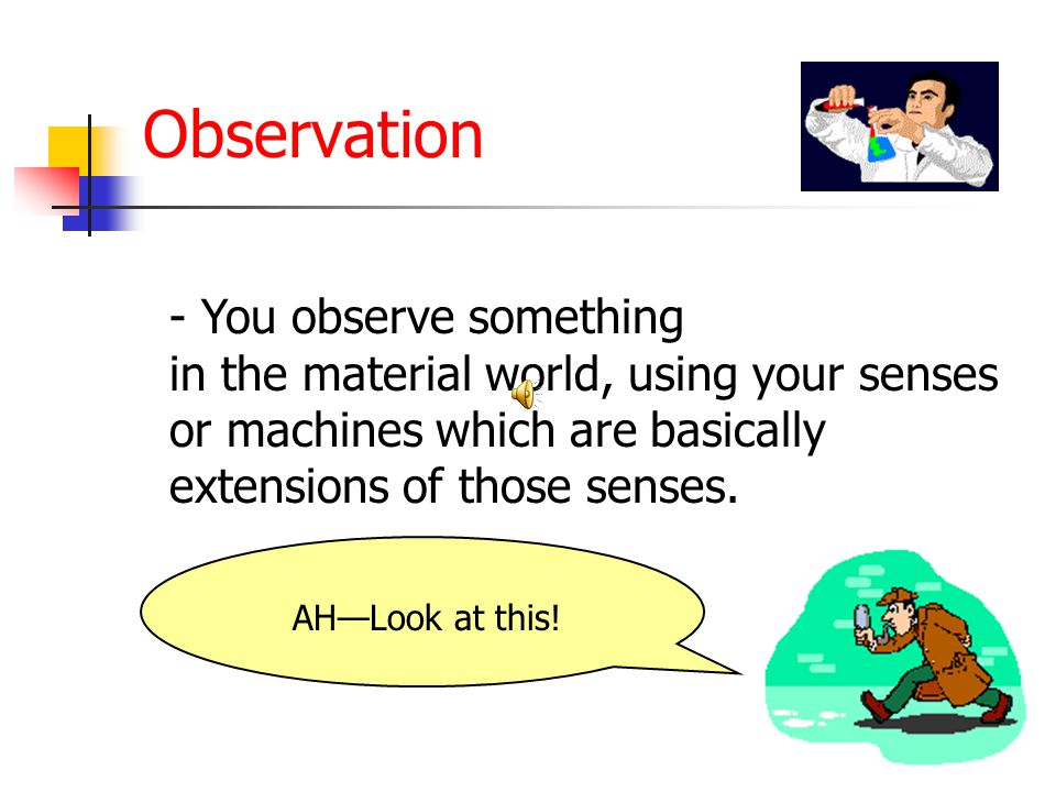 Observation - You observe something