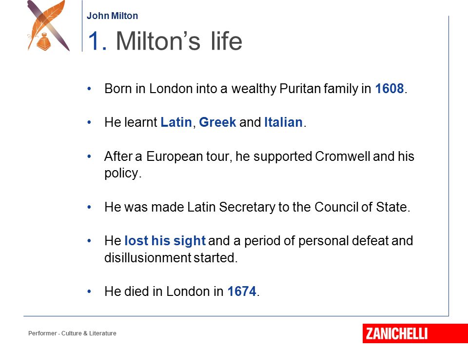 john milton performer culture