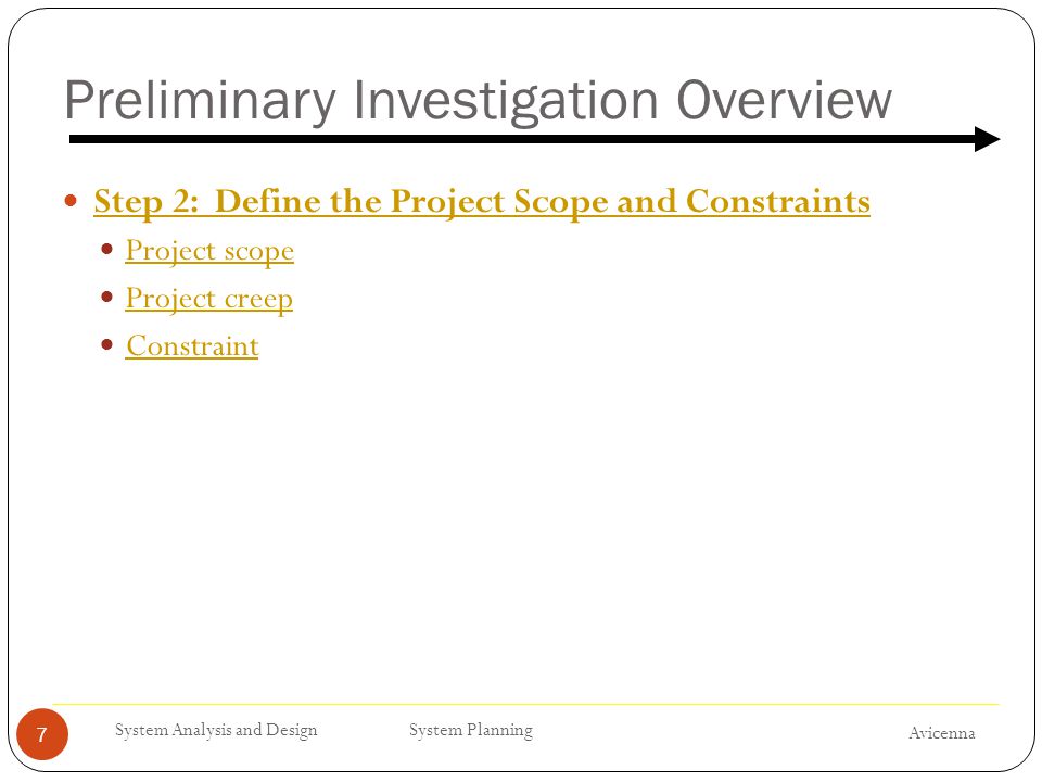 Preliminary Investigation Overview