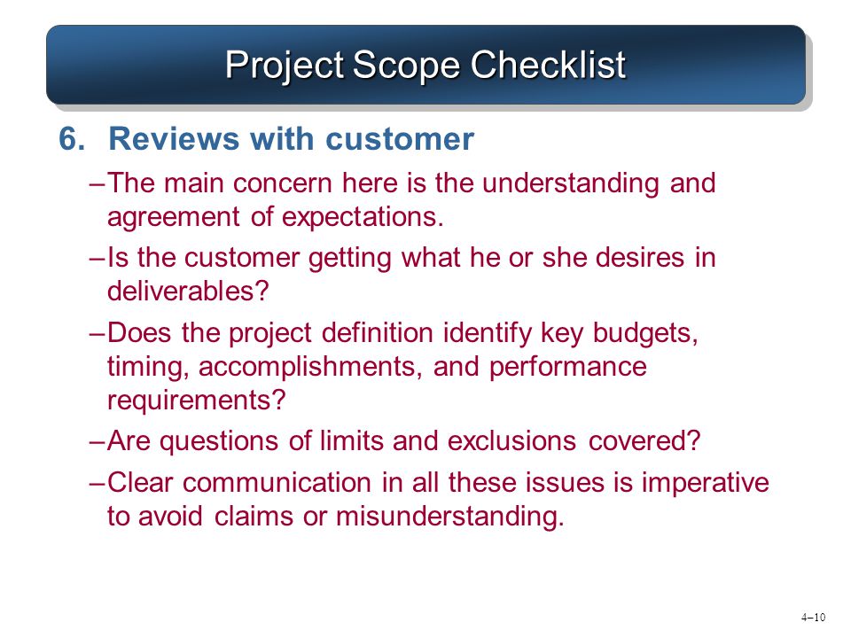 Project Scope Checklist