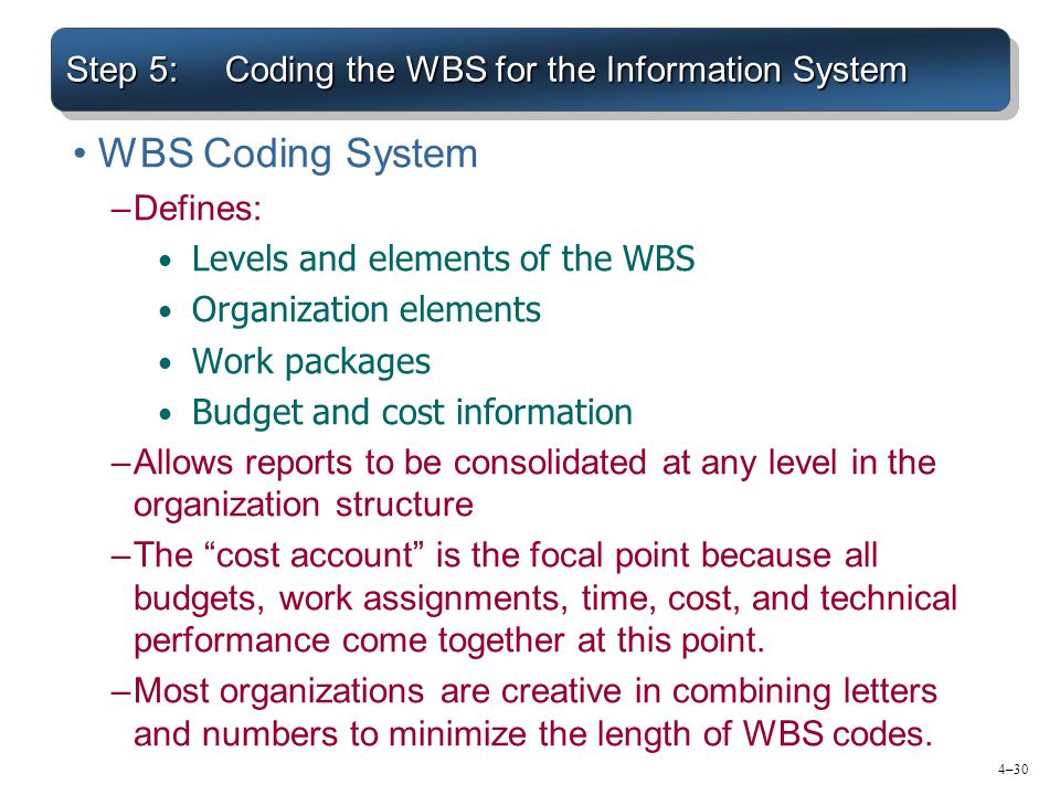 Step 5: Coding the WBS for the Information System