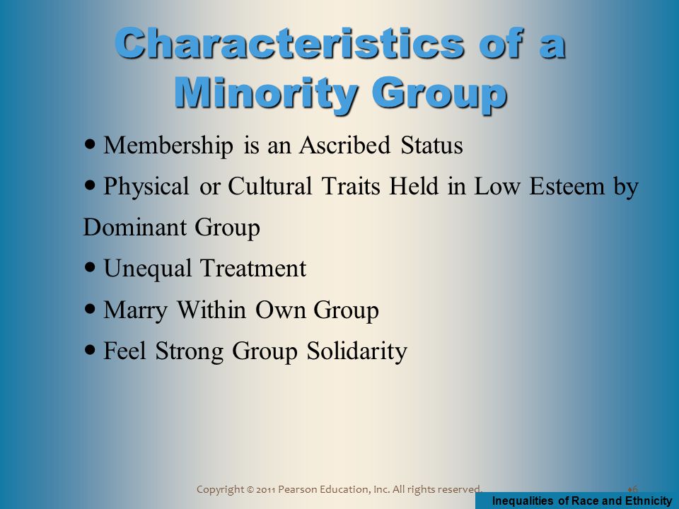 Characteristics of a Minority Group