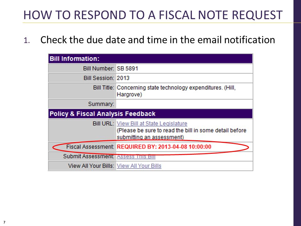 How To Respond to a Fiscal Note Request