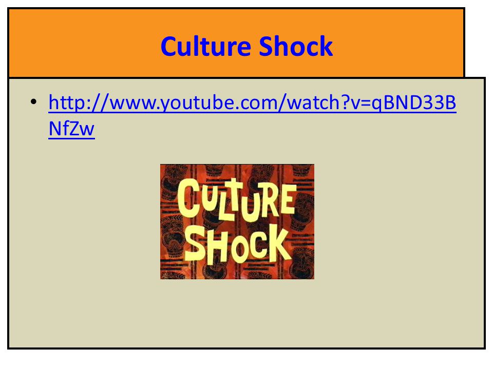 Culture Shock   v=qBND33BNfZw