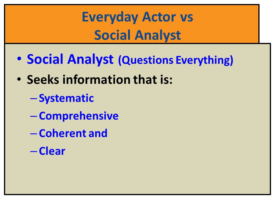 Everyday Actor vs Social Analyst