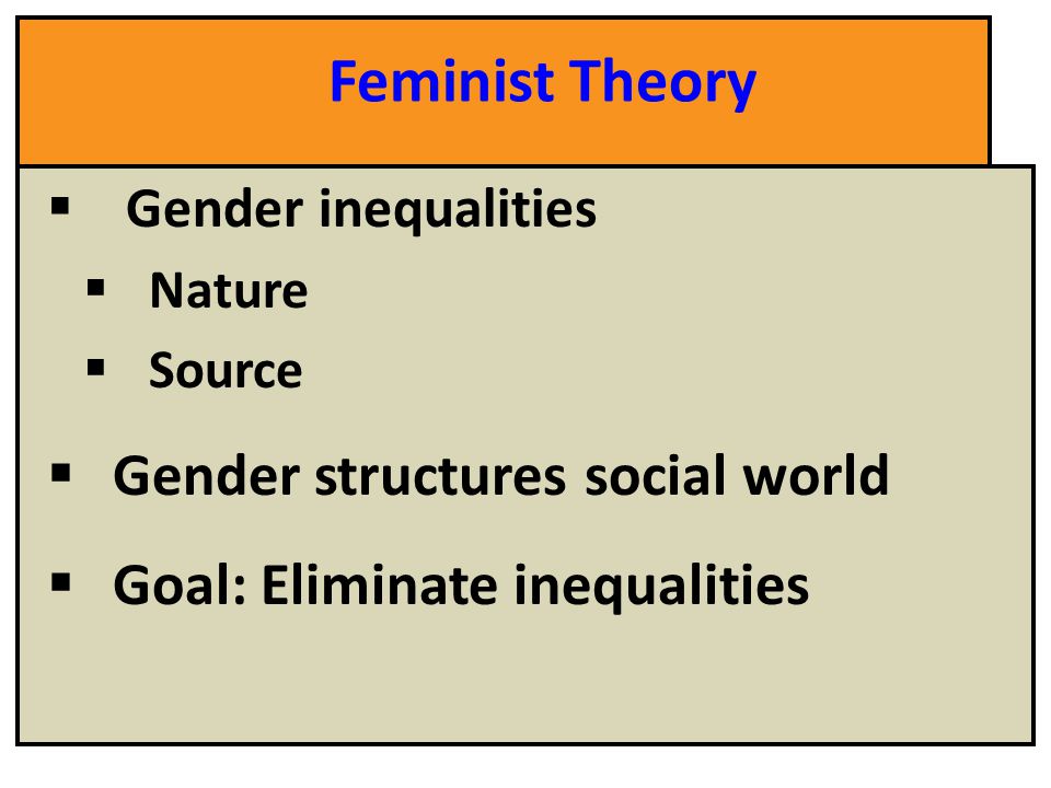Feminist Theory Gender structures social world