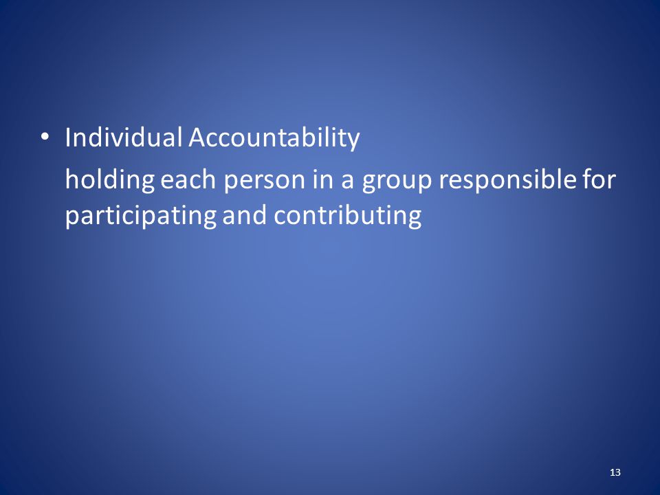 Individual Accountability