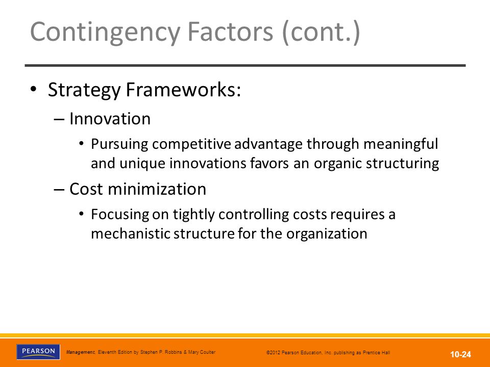 Contingency Factors (cont.)