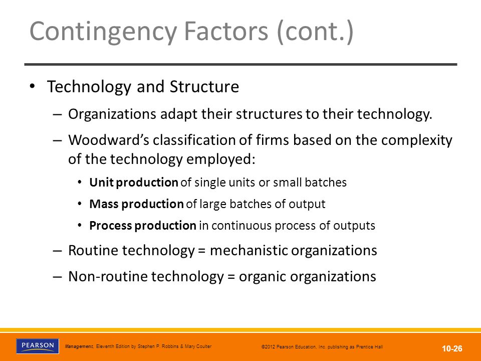 Contingency Factors (cont.)