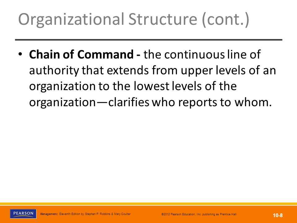 Organizational Structure (cont.)